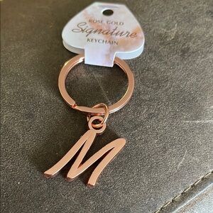 NWT Rose Gold Initial “M” Keychain
